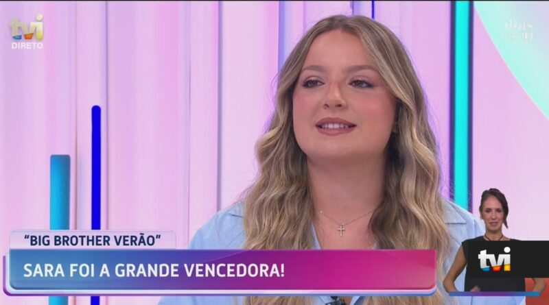 Sara surpreendida com reação após sair do Big Brother Verão